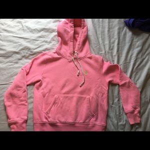 Neon Pink Polo Hoodir